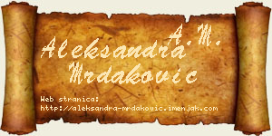 Aleksandra Mrdaković vizit kartica